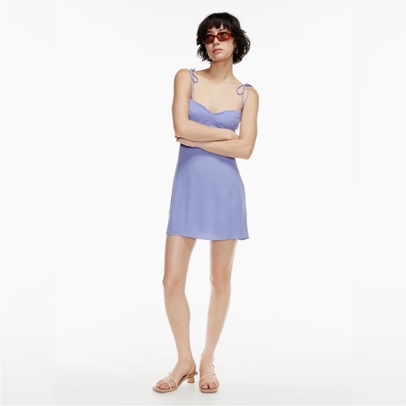Aritzia Wilfred soft iris fable mini dress sz 6 - Picture 2 of 8